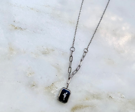 Stamped Flower Pendant Necklace