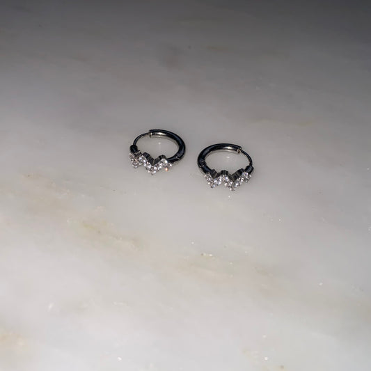 Zigzag Mini Hoops - Silver