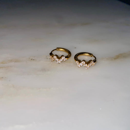 Zigzag Mini Hoops - Gold